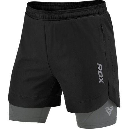 T16 2-in-1 Compression MMA Shorts Grey / 2XL