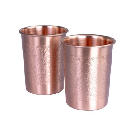 Yoga-Mad Flower Copper Glasses (Pack of 2)