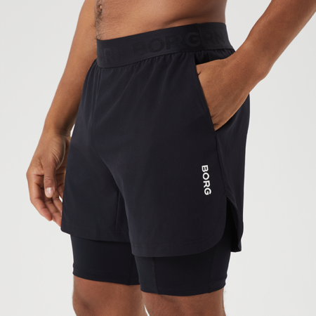 Borg 2 In 1 Shorts,, Black Beauty