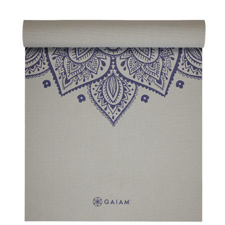 Gaiam Sustained Grey Sundial Flower Yoga Mat 5 mm