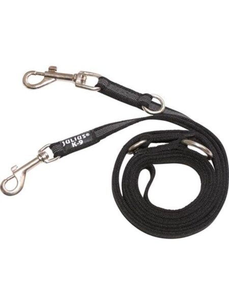 Julius-K9 C&G super-grip double leash black 14mm/2.2m