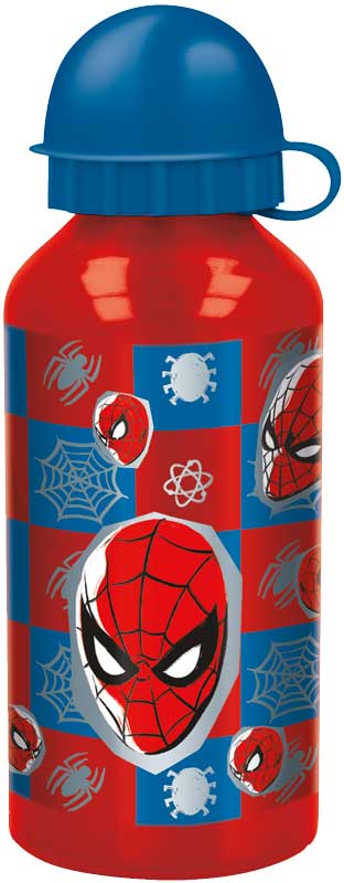 Marvel Spiderman 74734 Vattenflaska Dricksflaska Aluminium 50cl Vinröd