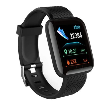 Multifunktion Smart Klocka För Män Kvinnor Barn Meddelande Påminn Musik Kontroll Sport Steg Kalorier D13 Smartwatch Larm Klocka 116P Lus black