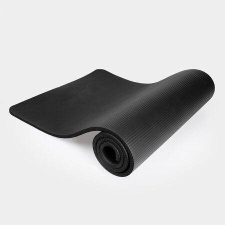 Yogamåtte - Fitnessmåtte - Tyk - 183x60 cm - Sort