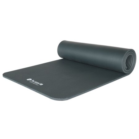 Yogamåtte - Fitnessmåtte med bærestrop - Ekstra tyk 12 mm - Grå