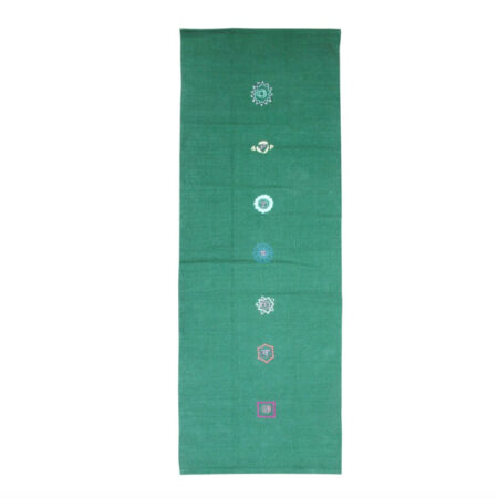 Fitness Mad Cotton Yoga Rug - Chakra Pattern, Green