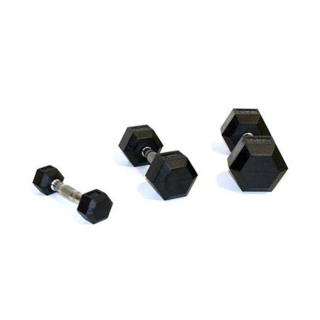 GymGear 1 - 10kg Rubber Hex Dumbbell Set (10 pairs in 1kg increments)