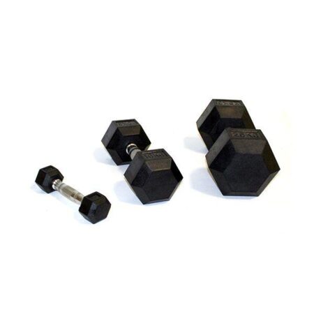 GymGear 2.5 - 15kg Rubber Hex Dumbbell Set (6 pairs in 2.5kg increments)