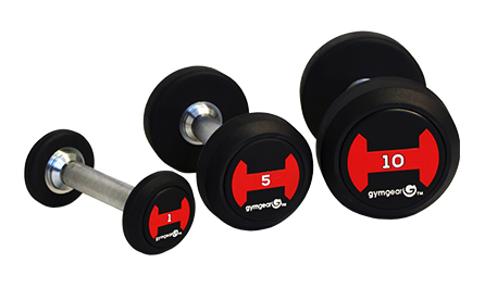 GymGear Rubber Solid Ends Dumbbells Sets (up to 50kg), 1-10kg