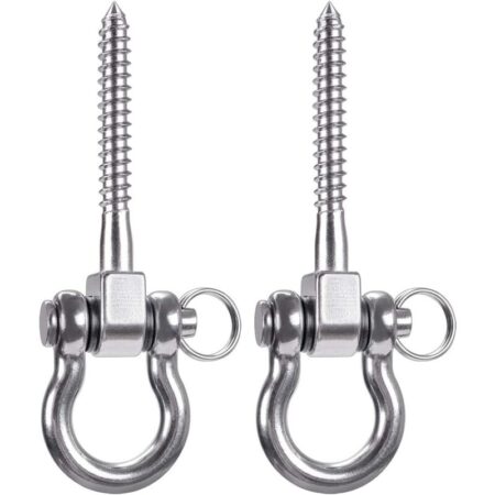 LaBlanc - 2Pcs 900KG Capacity 304 Stainless Steel Ceiling Hook, Suspension Trainer Hanging Kit for Hanging Chair, Hanging Lamp, Hammock, Punching