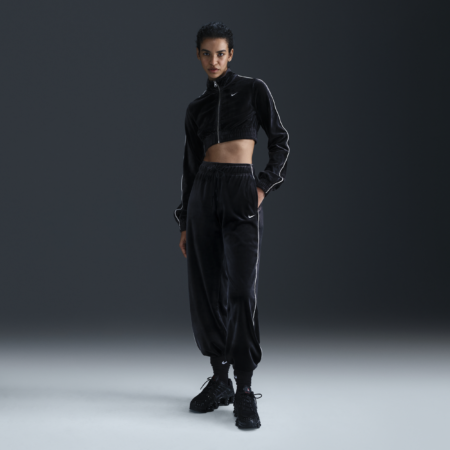 Nike Sportswear Collection-joggers i velour med mellemhøj talje til kvinder - sort