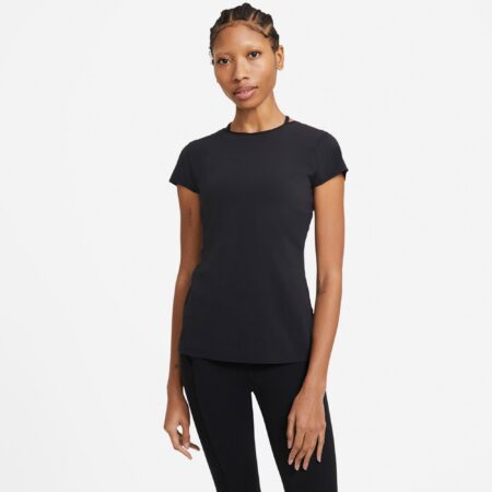 Nike Yoga Luxe Tshirt Dame Sort