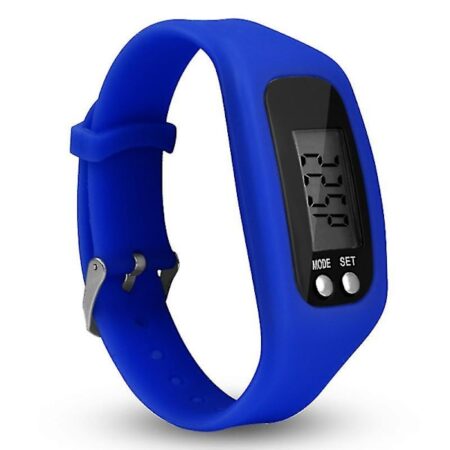 Skridttæller Ur Med Lcd-Display Enkel Betjening Gå Fitness Tracker Armbånd Digital Skridttæller Blue