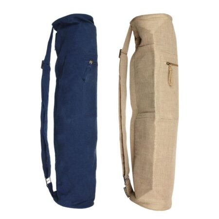 Yoga Mad Jute Cotton Yoga Mat Bag, Dark Blue