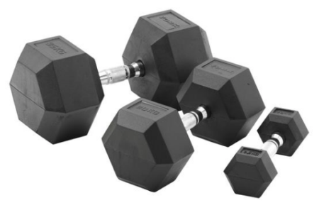 York Barbell 2.5 KG - 35 KG Rubber Hex Dumbbell Pack