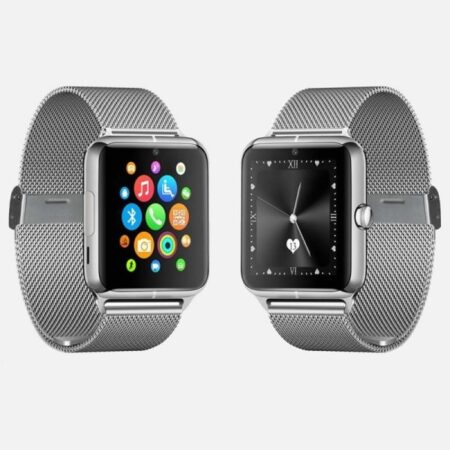 Bluetooth Smartwatch Med Sim-kort Og Kamera Metalbånd Sølv Silver