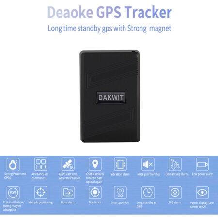 DAKWIT Mini Real time GPS Tracker Portable Real Time Car Locator Tracker GSM/GPRS Tracking Device for Car Vehicle Home Travel,model:Black