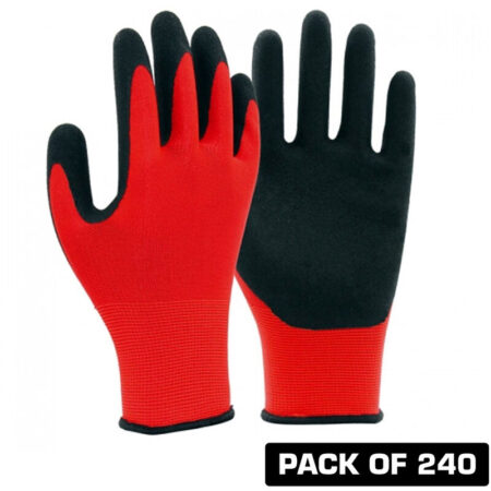 Excel - Durable Grip Working Gloves Black PU Coated Polyester Large Pack of 240