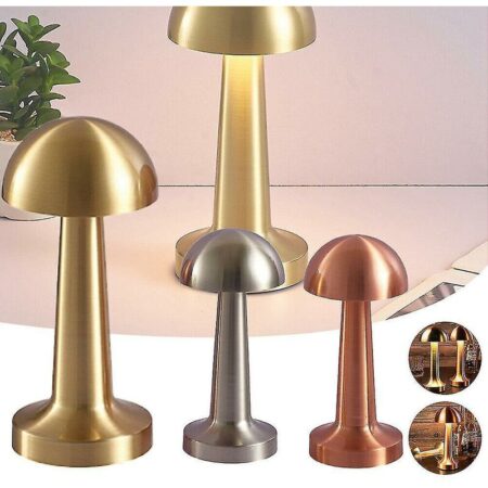 FlkwoH Rechargeable Led Table Lamp Touch Sensor Desk Light Bedroom Restaurant Bar Decor-Bronze Dumbbell
