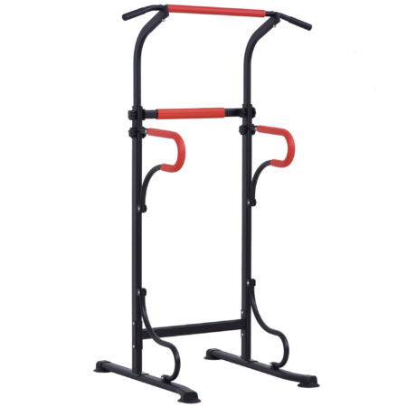 HOMCOM Steel Multi-Use Exercise Power Tower Pull Up Station Adjustable Height W/ Grips