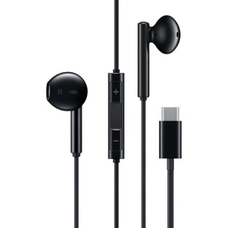 HUAWEI CM33 USB C Headphones Half in-Ear Wired Earphones w/MIC/Volume Control Lightweight Corded Type-C Earbuds for Work/Commute/Sports