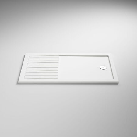 Hudson Reed - White 1700mm x 700mm Rectangular Walk In Shower Tray with Centre Edge Waste - NTP1770 - White