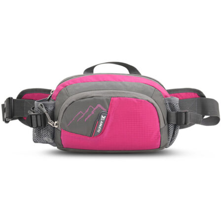 Junletu - Outdoor Sports Waist Pack with Water Bottle Holder for Cycling Running Walking Hiking Marathon Fanny Pack Hydration Belt, Rose red - Rose