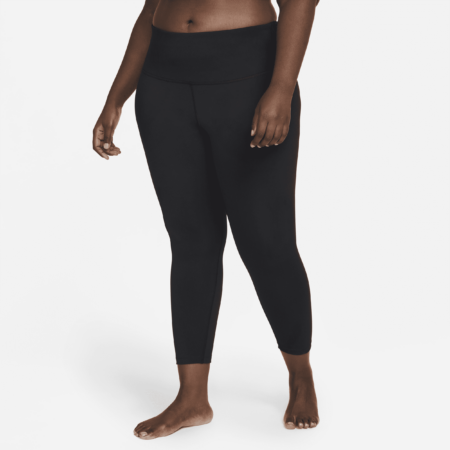 Nike Yoga-7/8-leggings med høj talje til kvinder (plus size) - sort