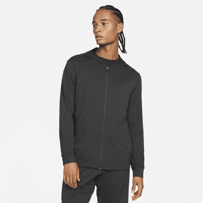 Nike Yoga Dri-FIT-jakke med lynlås i fuld længde til mænd - sort