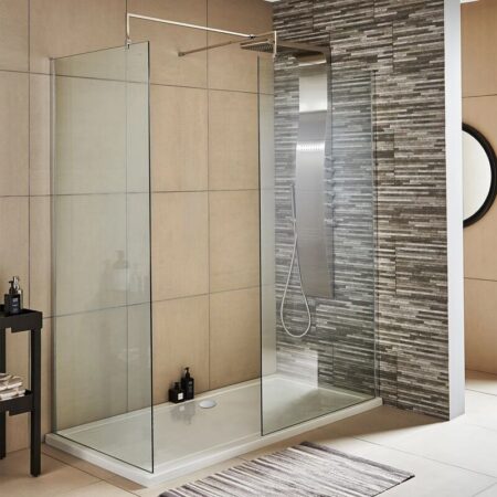 Nuie - Walk-In Shower Enclosure 1500mm x 700mm (1000mm+700mm Glass) with Tray