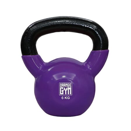 Orange Gym vinylbelagt kettlebell 6 kg lilla