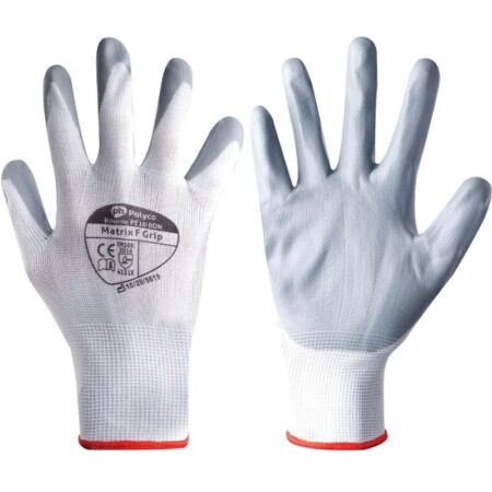Polyco 104-MAT Matrix F Grip Palm-side Coated Grey/White Gloves - Size 10 - Grey White