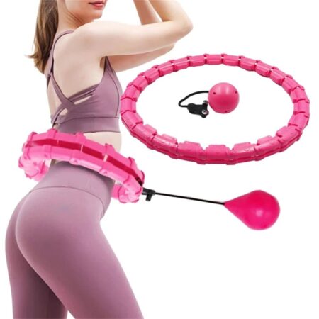 Smart Hula Hoop - Fitness Hulahopring (justerbar m/vægt) - Pink