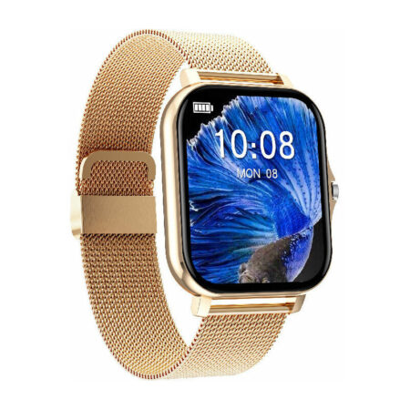 Smartwatch for Men and Women with Color Screen, Full Touch, Fitness Tracker, Smart Clock and Calls, Works with Android and iOS Mesh