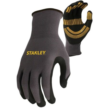 Stanley Razor Thread Gloves Nitrile Palm Extreme Grip Washable Breathable Medium