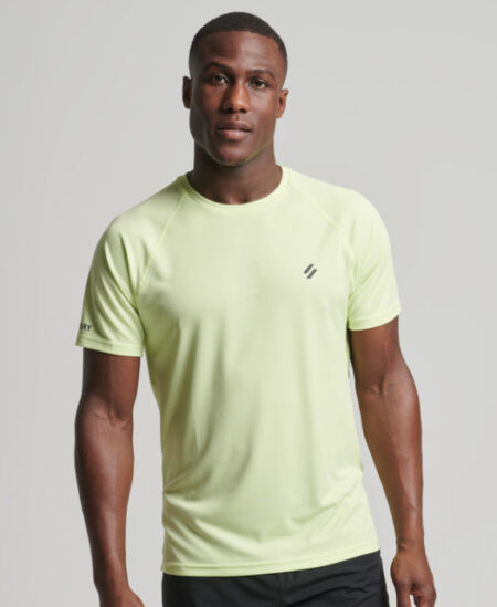 SuperDry Sport - Train Active Short Sleeve T-Shirt - Lime Yellow S